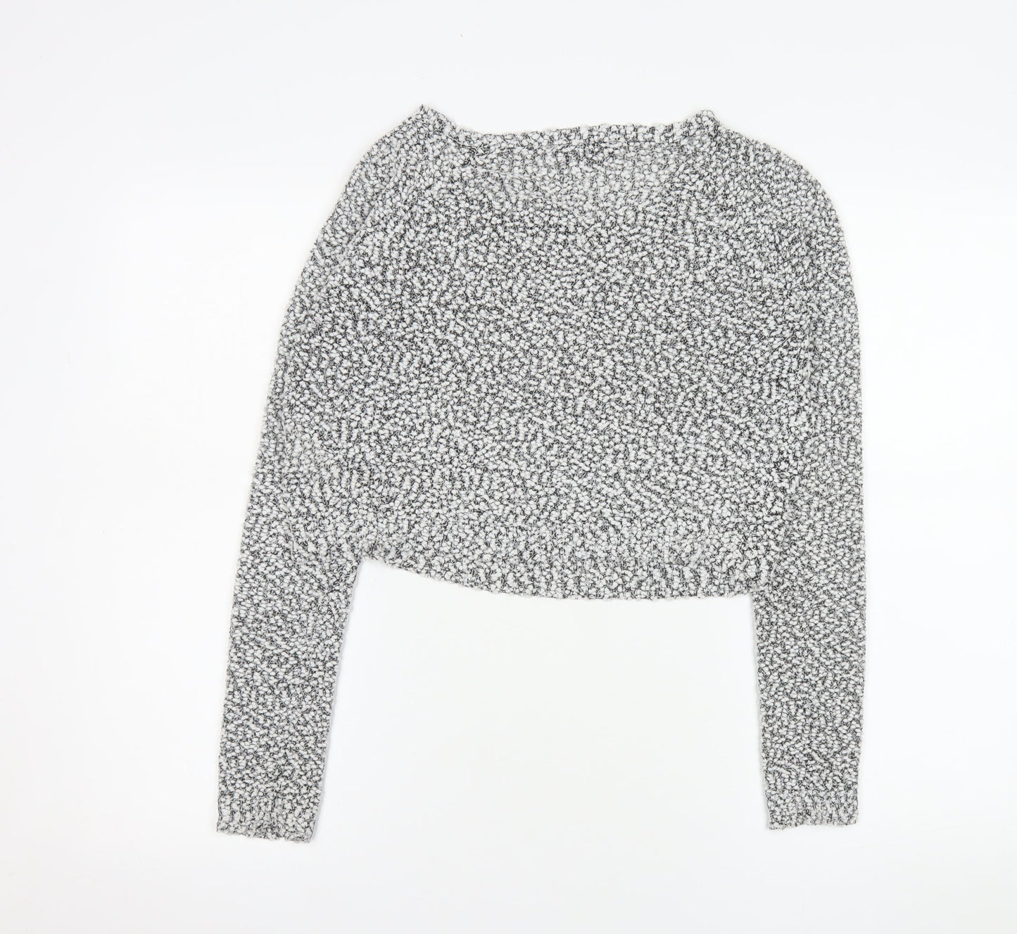 Rio Womens Grey Cropped Knit Long Sleeve Jumper XS