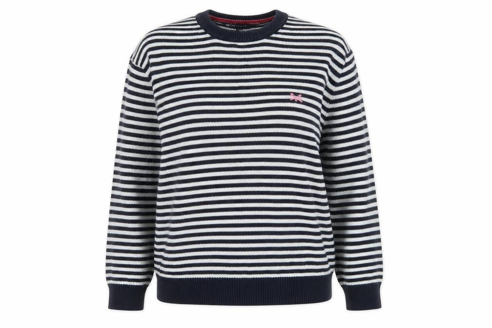 Crew Clothing Women’s Blue Stripe Cotton Jumper Size 14