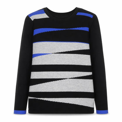 Next Women's Black Striped Crew Neck Pullover Jumper Size S