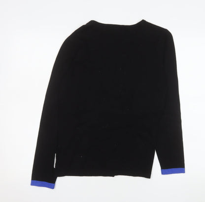 Next Women's Black Striped Crew Neck Pullover Jumper Size S