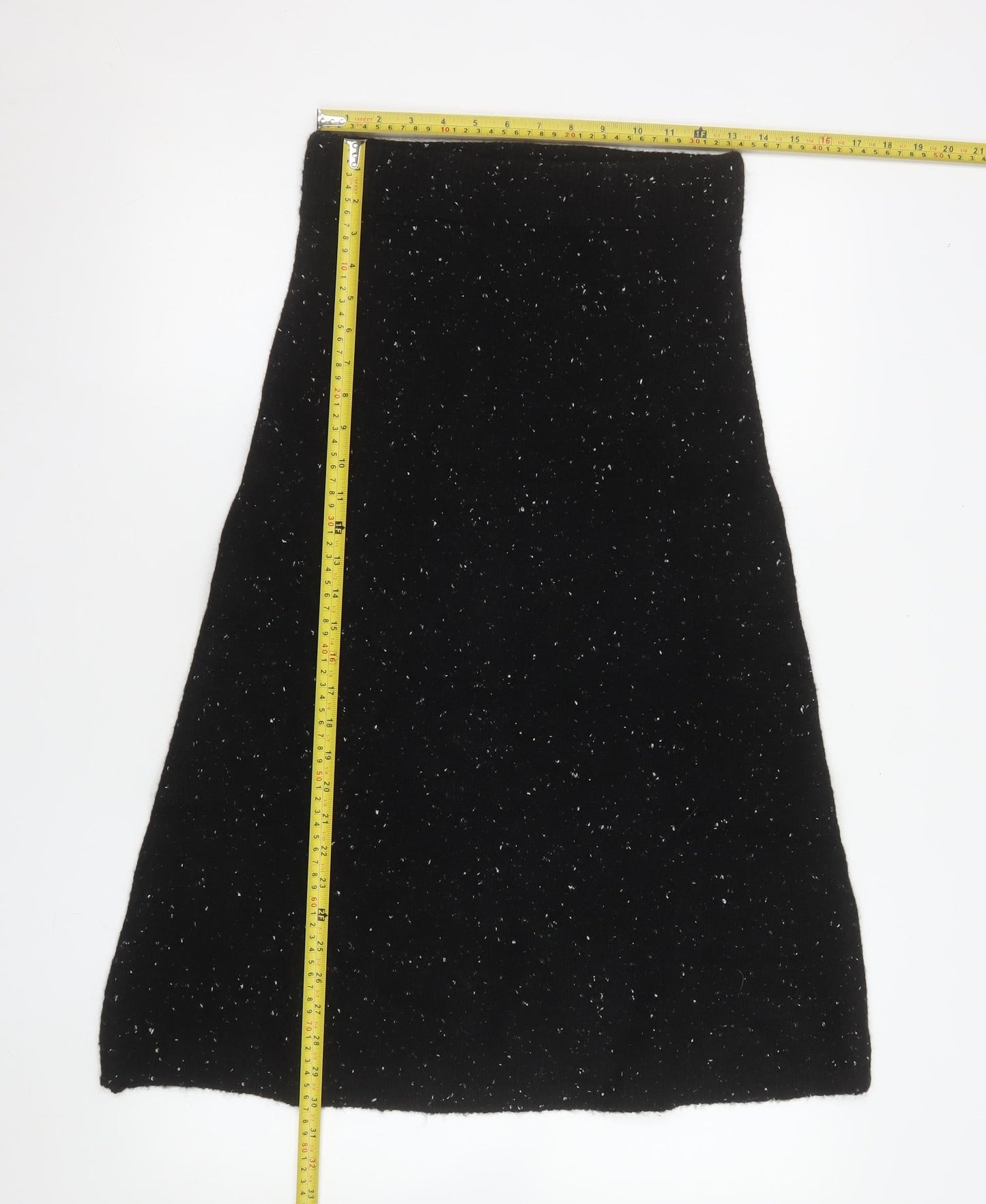 ZARA Women’s Black A-Line Knit Skirt Size S Wool Blend