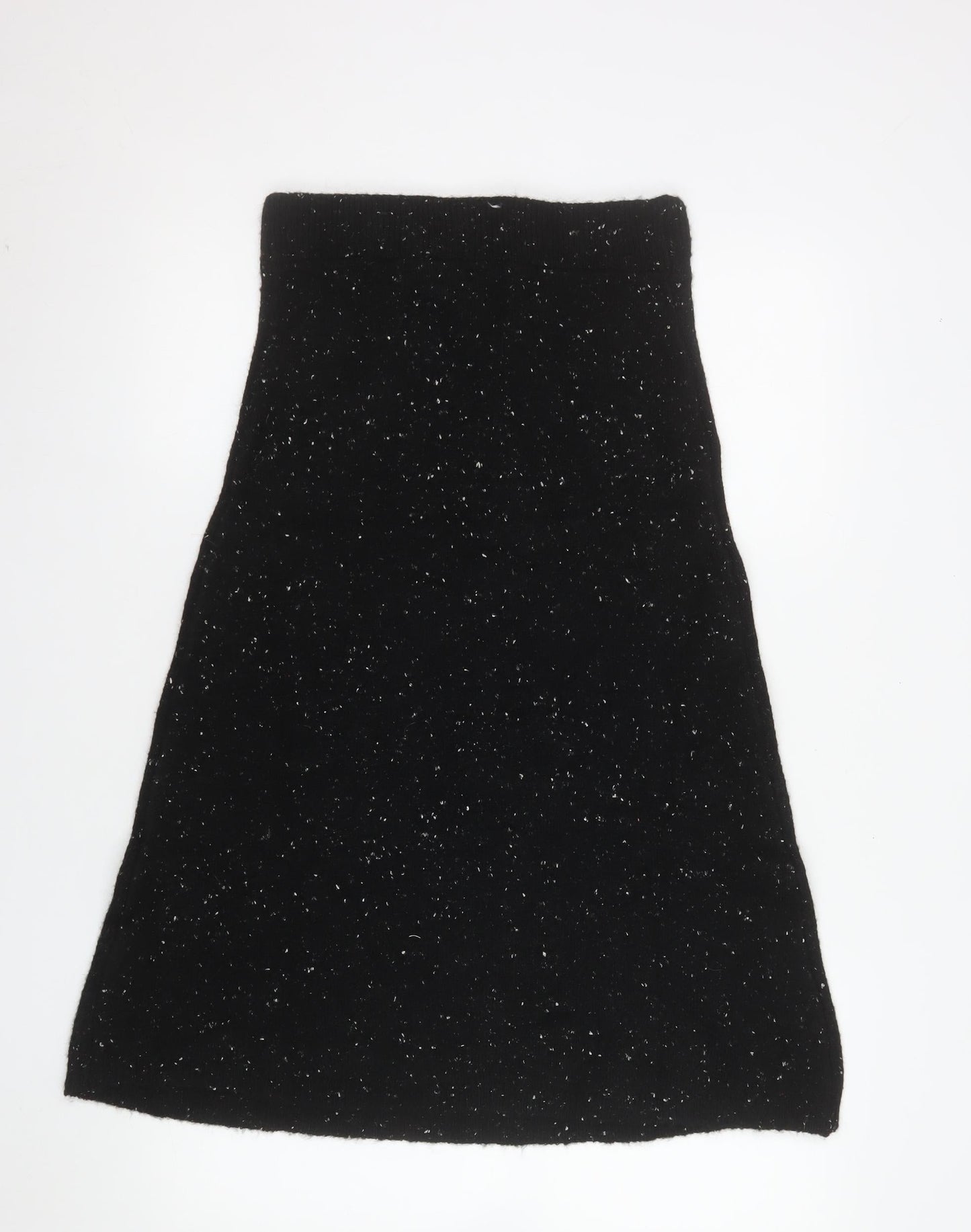 ZARA Women’s Black A-Line Knit Skirt Size S Wool Blend
