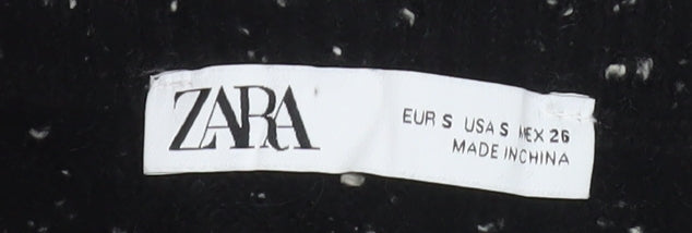 ZARA Women’s Black A-Line Knit Skirt Size S Wool Blend