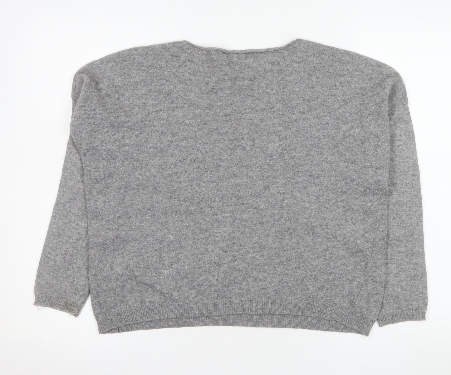 Benedetta B. Women Grey Medium Merino Wool Pullover Jumper with Butterfly Design