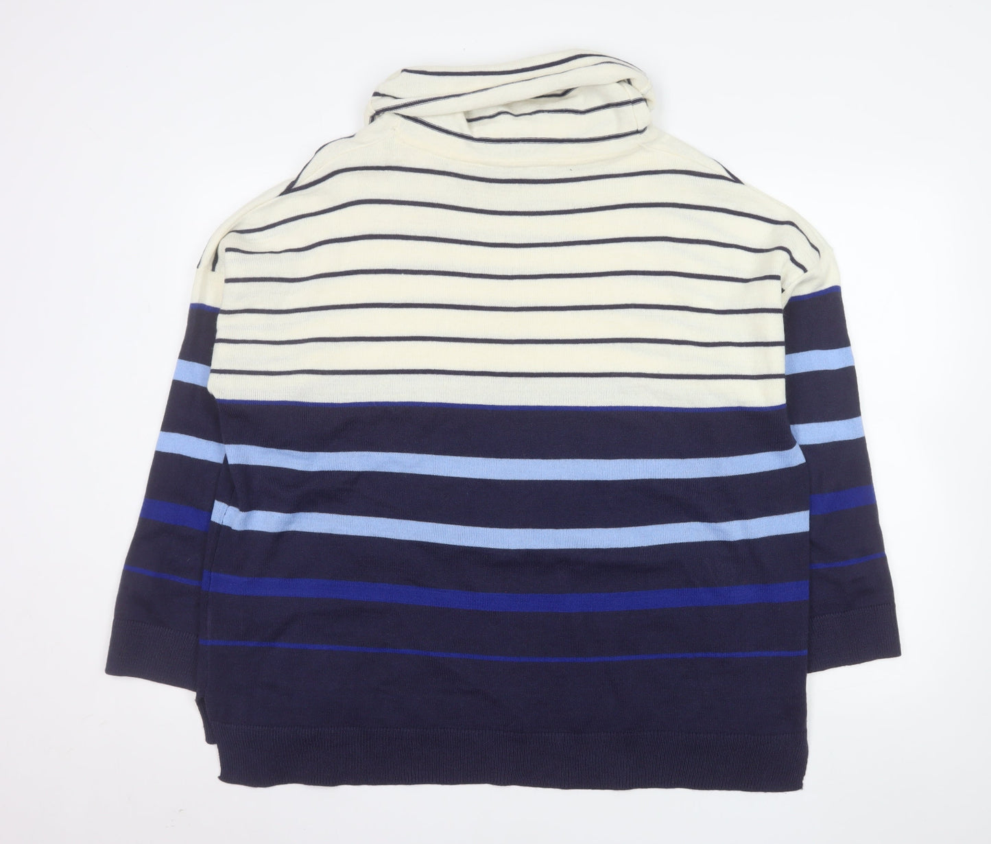 ISLE Collection Women's Multicoloured Striped Cowl Neck Jumper L