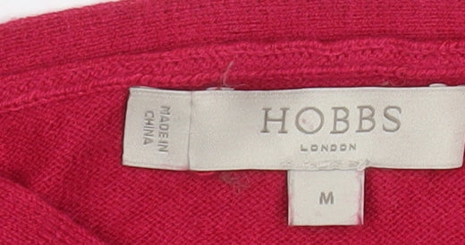 Hobbs Women Red Knit Long Sleeve Boat Neck Blouse M