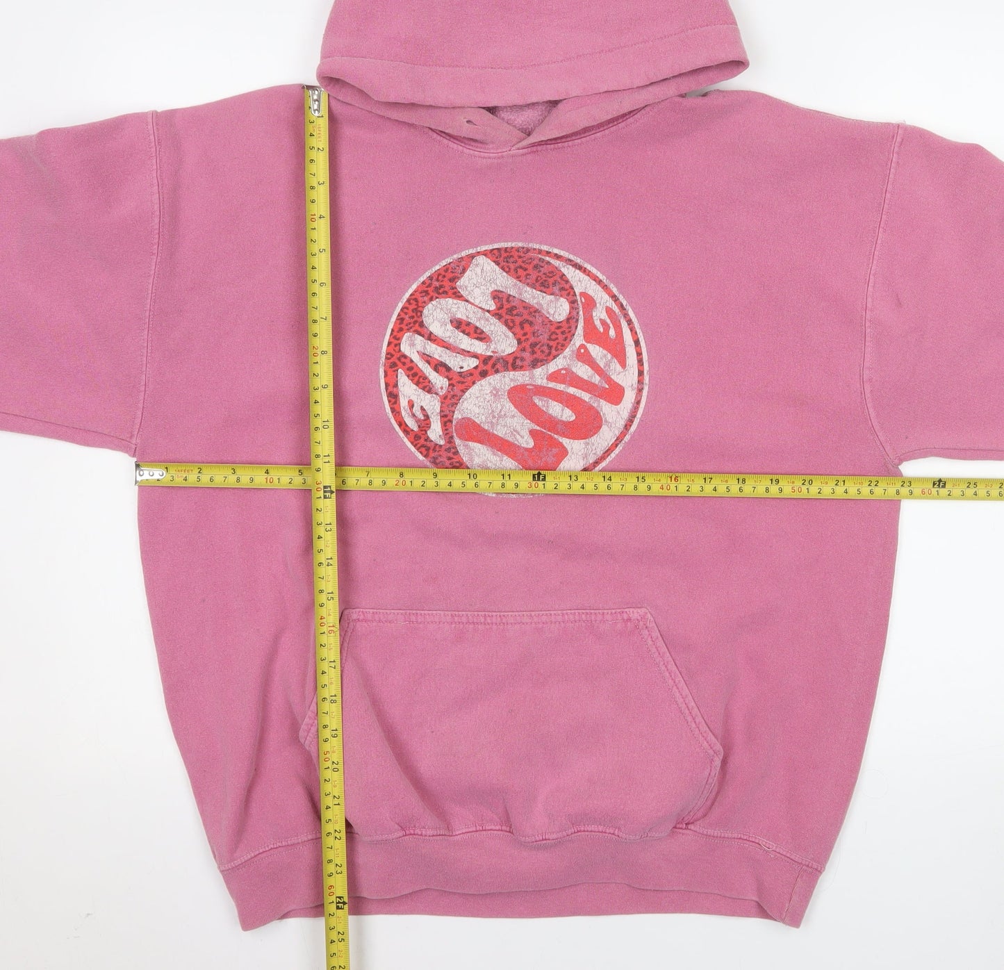 Brandy Melville Womens Pink Pullover Hoodie Love Graphic Size S/M