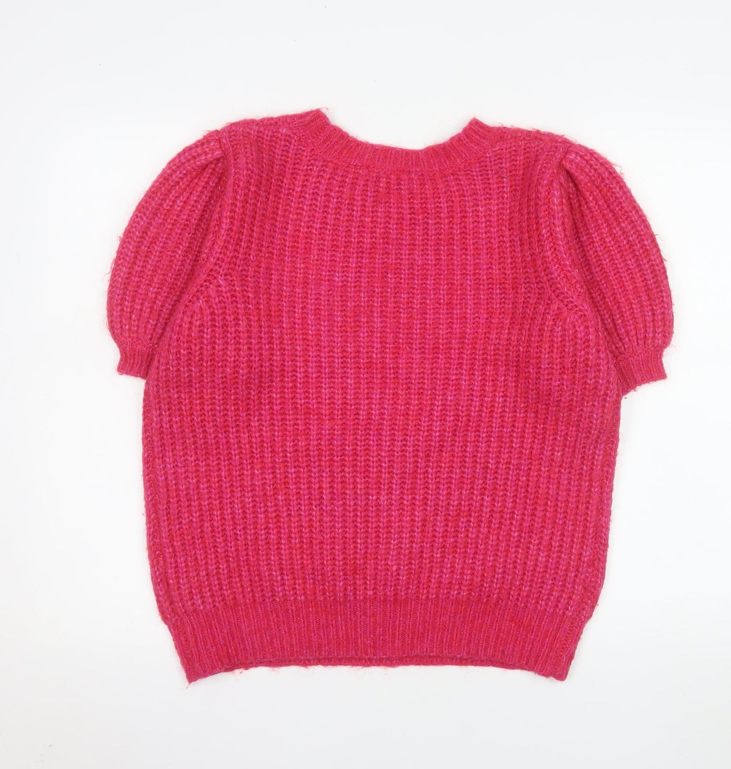 Vero Moda Women's Pink Knit Crew Neck Short Sleeve Top Size 8