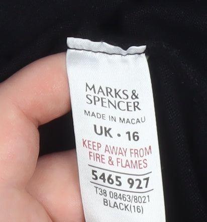 Marks and Spencer Women’s Black V-Neck Shift Dress Size 16