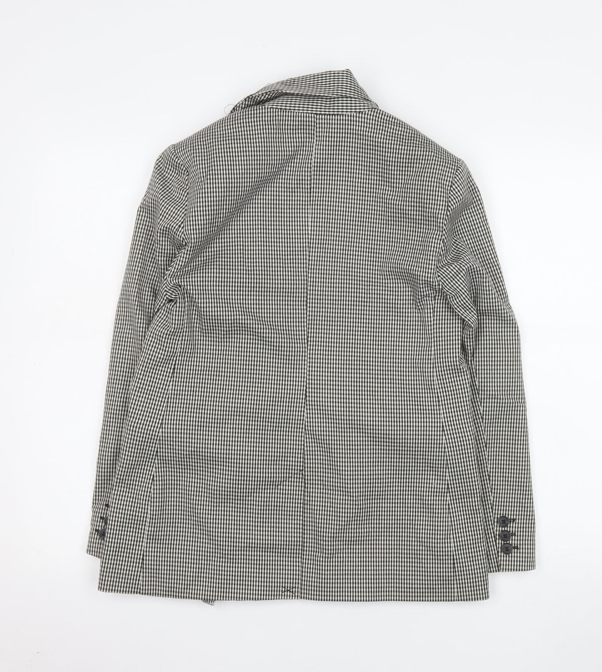 Topshop Women Black Check Double-Breasted Blazer UK 8