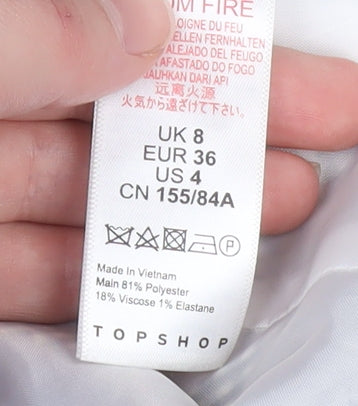 Topshop Women Black Check Double-Breasted Blazer UK 8