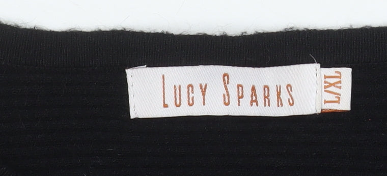 Lucy Sparks Women’s Black Long Sleeve Tunic Blouse L/XL