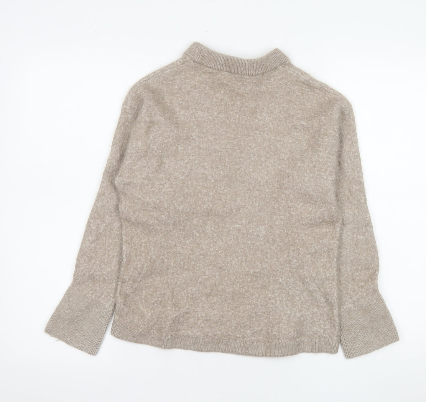 & Other Stories Women Beige Alpaca Mock Neck Pullover Jumper Size 8