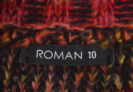 Roman Women Multicoloured Roll Neck Chunky Knit Jumper Size 10