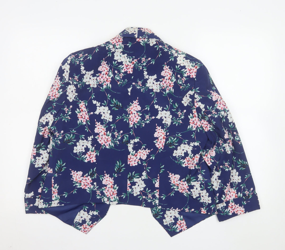 Papaya Women Navy Floral Blazer Jacket Size 14 Polyester Lined