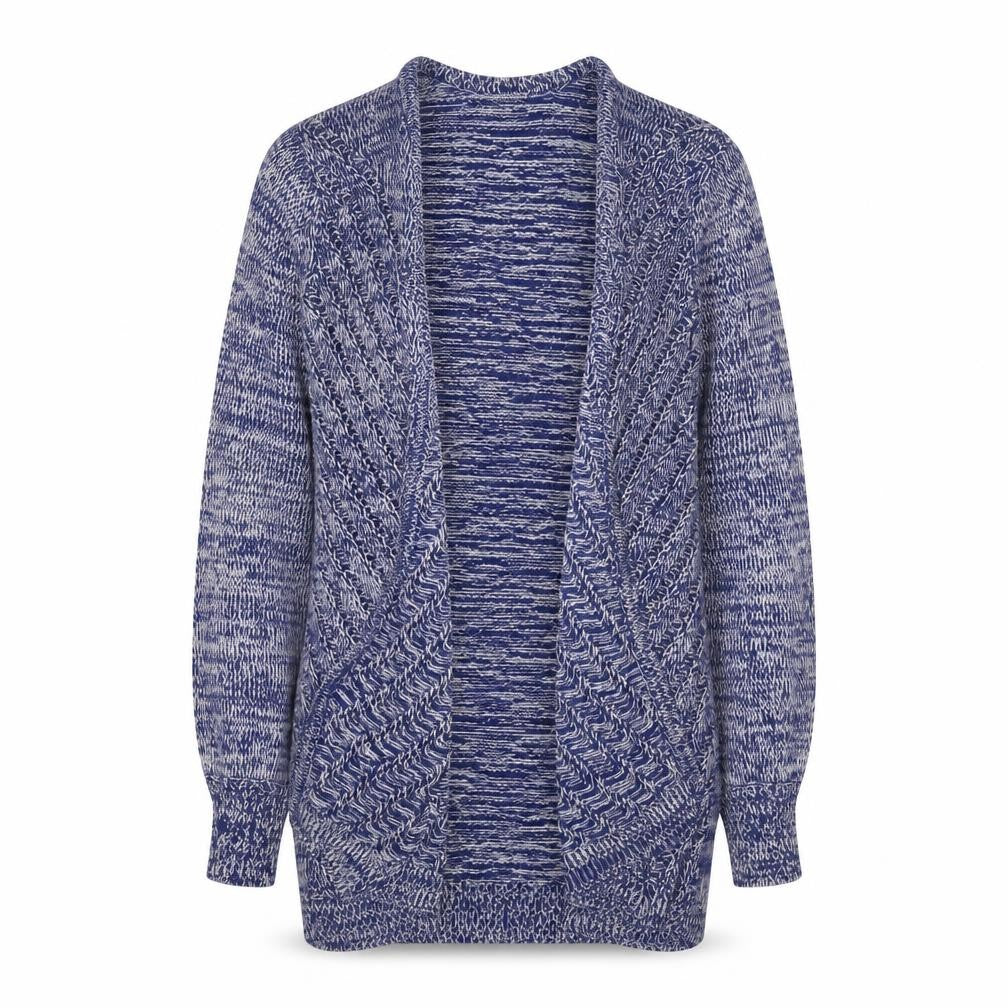 Bella di Notte Women Blue Cardigan Size 12 Open Knit Cotton Blend