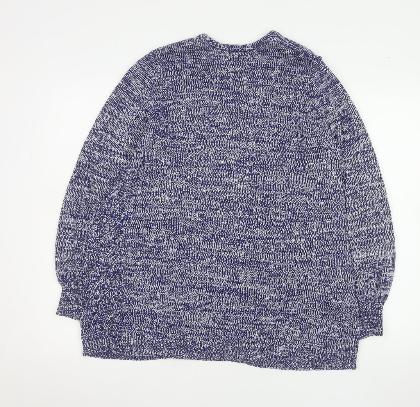 Bella di Notte Women Blue Cardigan Size 12 Open Knit Cotton Blend