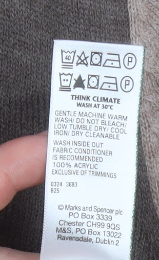 Marks and Spencer Womens Beige Colour Block Acrylic Jumper Size 16
