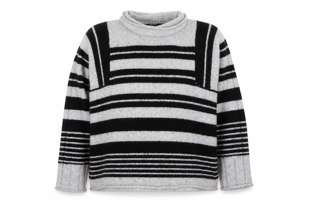 Next Women’s Grey & Black Striped Roll Neck Knit Jumper Size 16