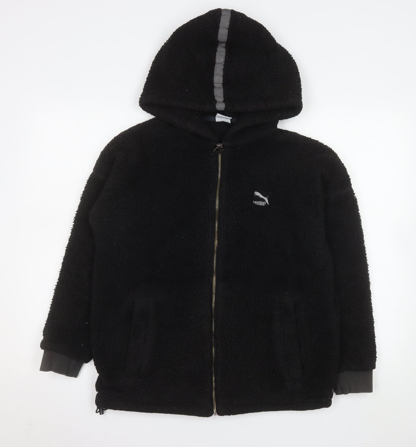 Puma Men's Black Hooded Fleece Jacket Size S Full Zip Casual