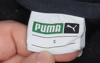 Puma Men's Black Hooded Fleece Jacket Size S Full Zip Casual
