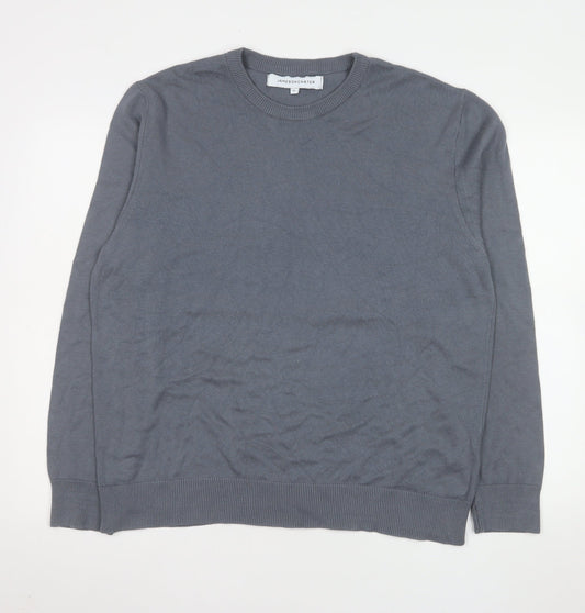 Jameson Carter Men's Grey XL Crew Neck Cotton Blend Pullover Jumper