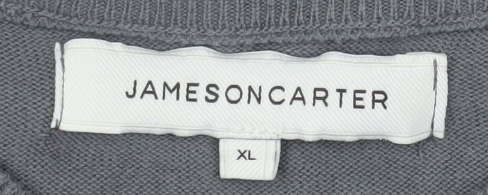 Jameson Carter Men's Grey XL Crew Neck Cotton Blend Pullover Jumper