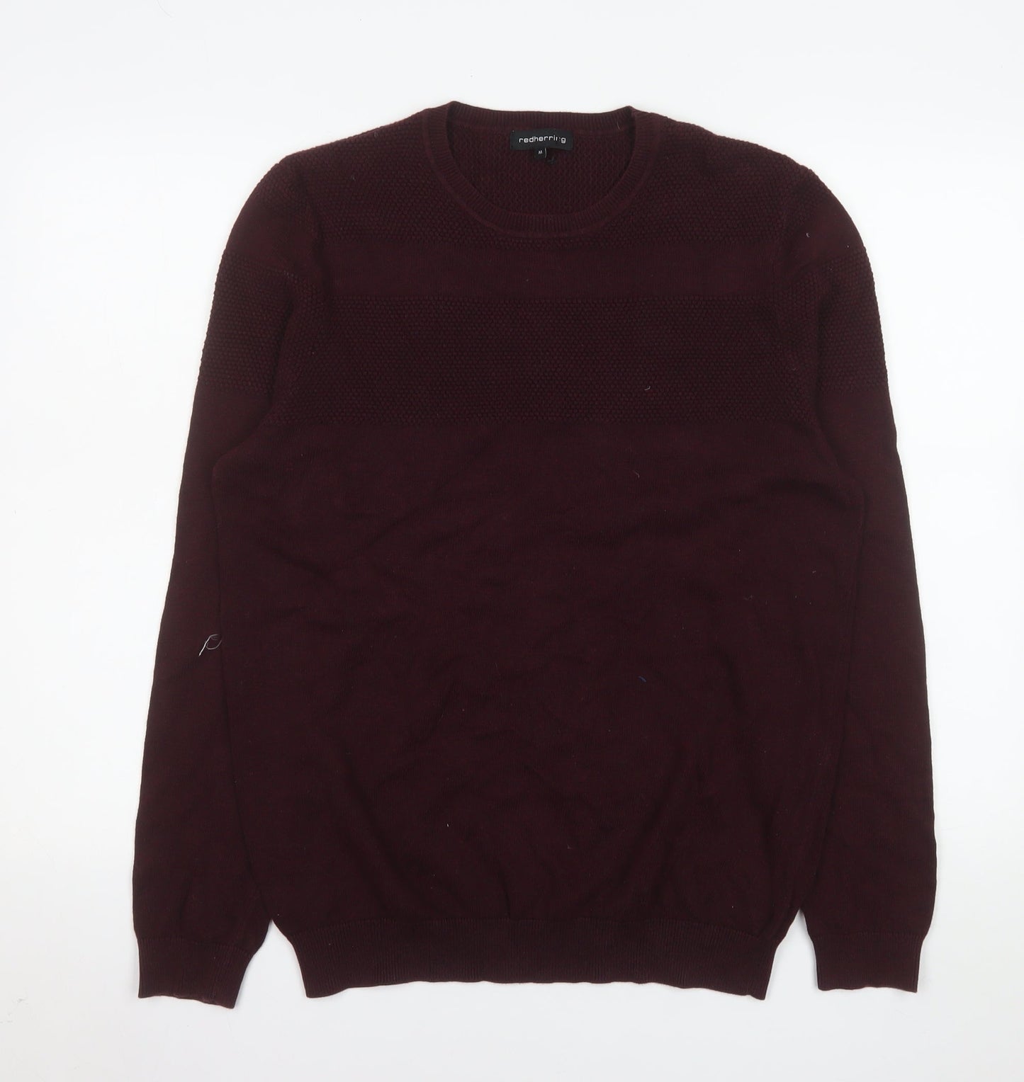 Red Herring Men's Red Cotton Crew Neck Pullover Jumper M