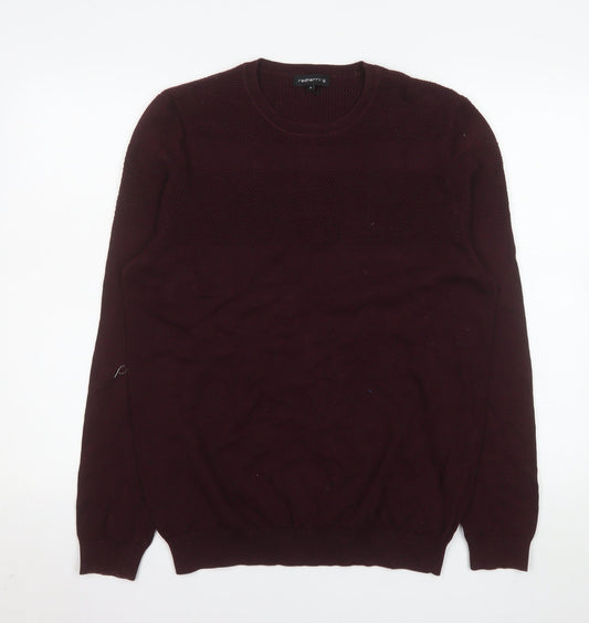 Red Herring Men's Red Cotton Crew Neck Pullover Jumper M