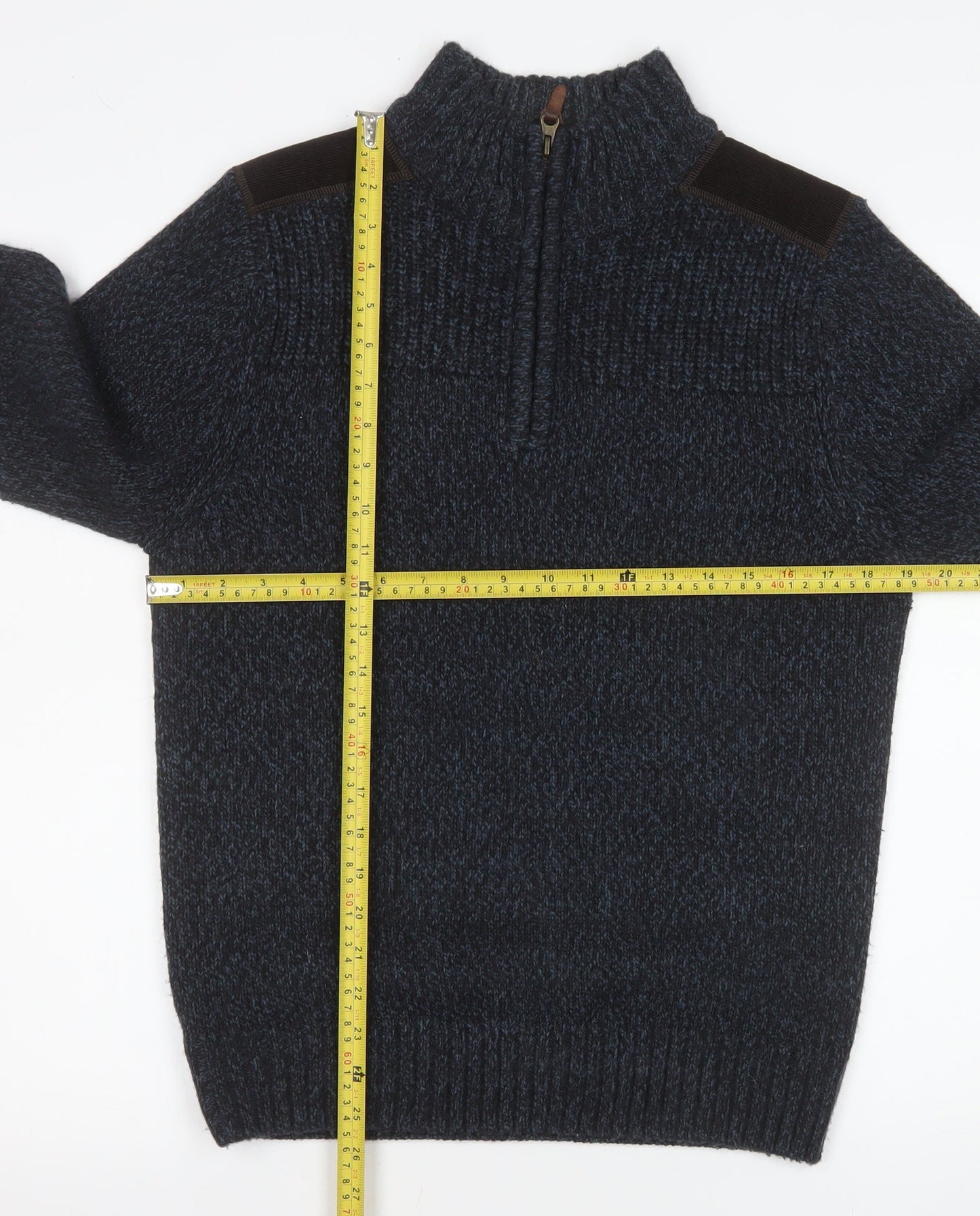 Next Men’s Blue Knit 1/2 Zip Pullover Sweater Size S