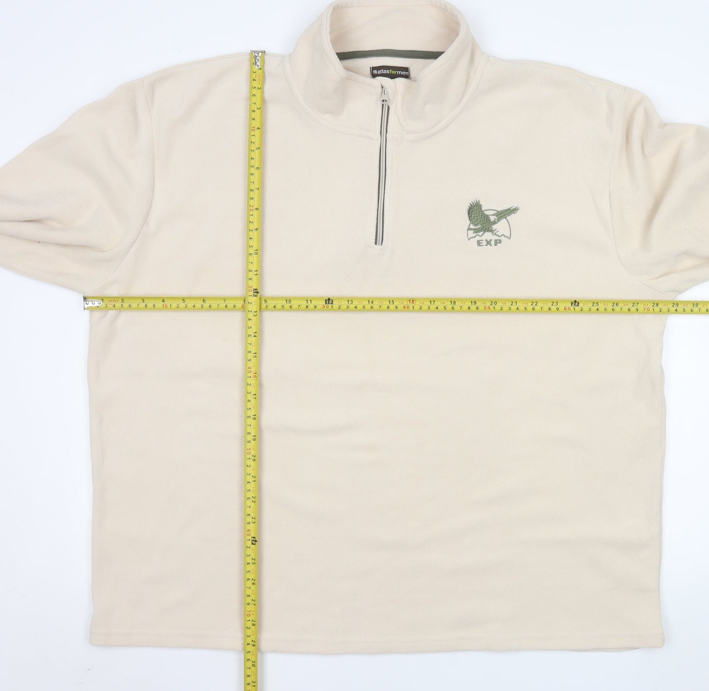Atlas For Men Beige 4XL Fleece Pullover Sweatshirt High Neck