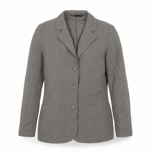 BHS Women’s Grey Linen Blend Blazer Jacket Size 12 Single Breasted
