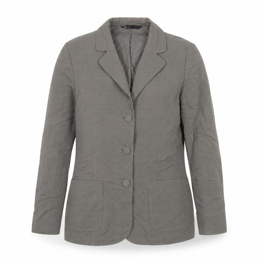 BHS Women’s Grey Linen Blend Blazer Jacket Size 12 Single Breasted