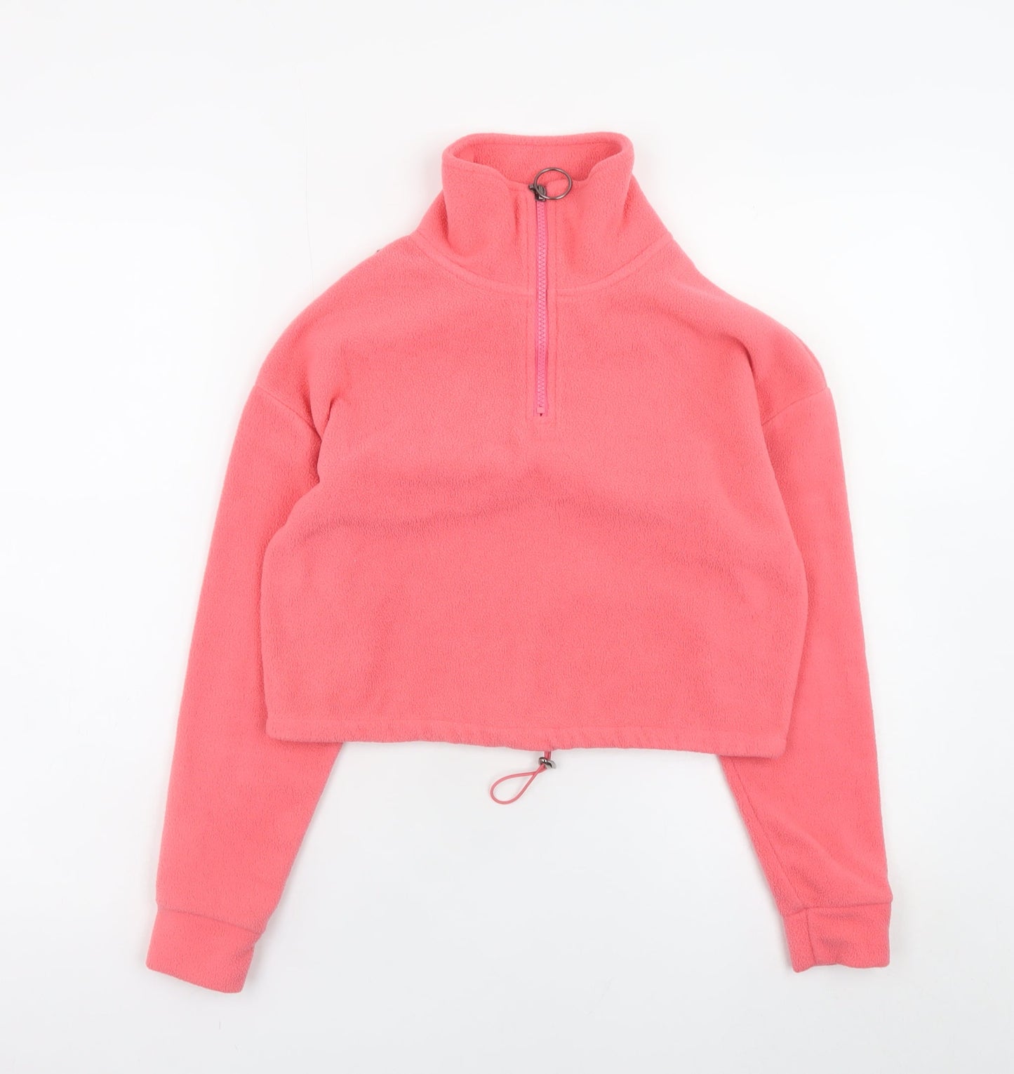 Brave Soul Womens Pink Fleece 1/4 Zip Pullover Sweatshirt Size 6