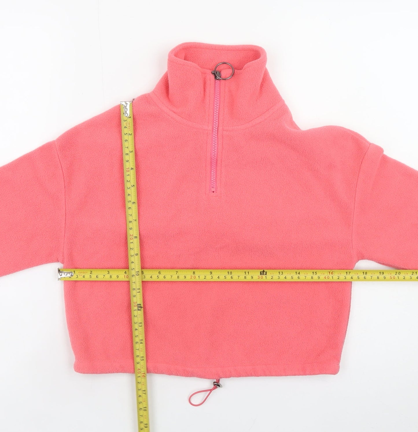 Brave Soul Womens Pink Fleece 1/4 Zip Pullover Sweatshirt Size 6