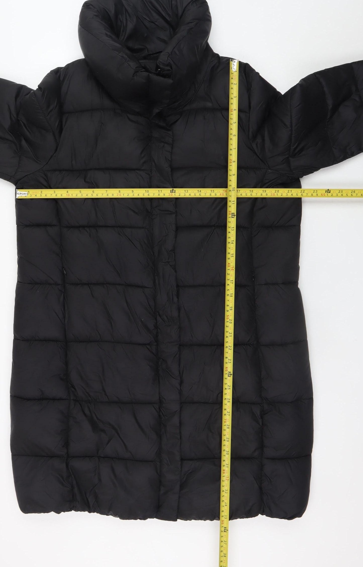 Amisu Women’s Black Long Puffer Coat Size 14 Winter Jacket