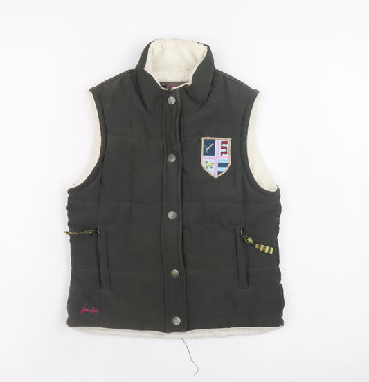 Joules Girls Green Quilted Waistcoat Gilet 4-5 Years Lined Padded Bodywarmer