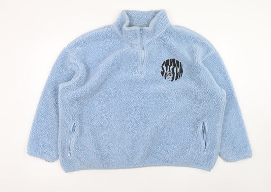 Disney Stitch Blue Fleece Womens Pullover Sweatshirt XL