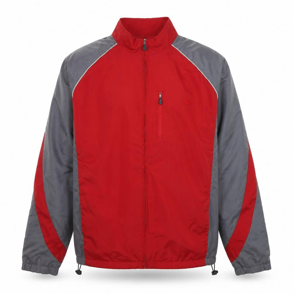 Starter Men's Red Grey Full Zip Sports Jacket Size L Regular Fit
