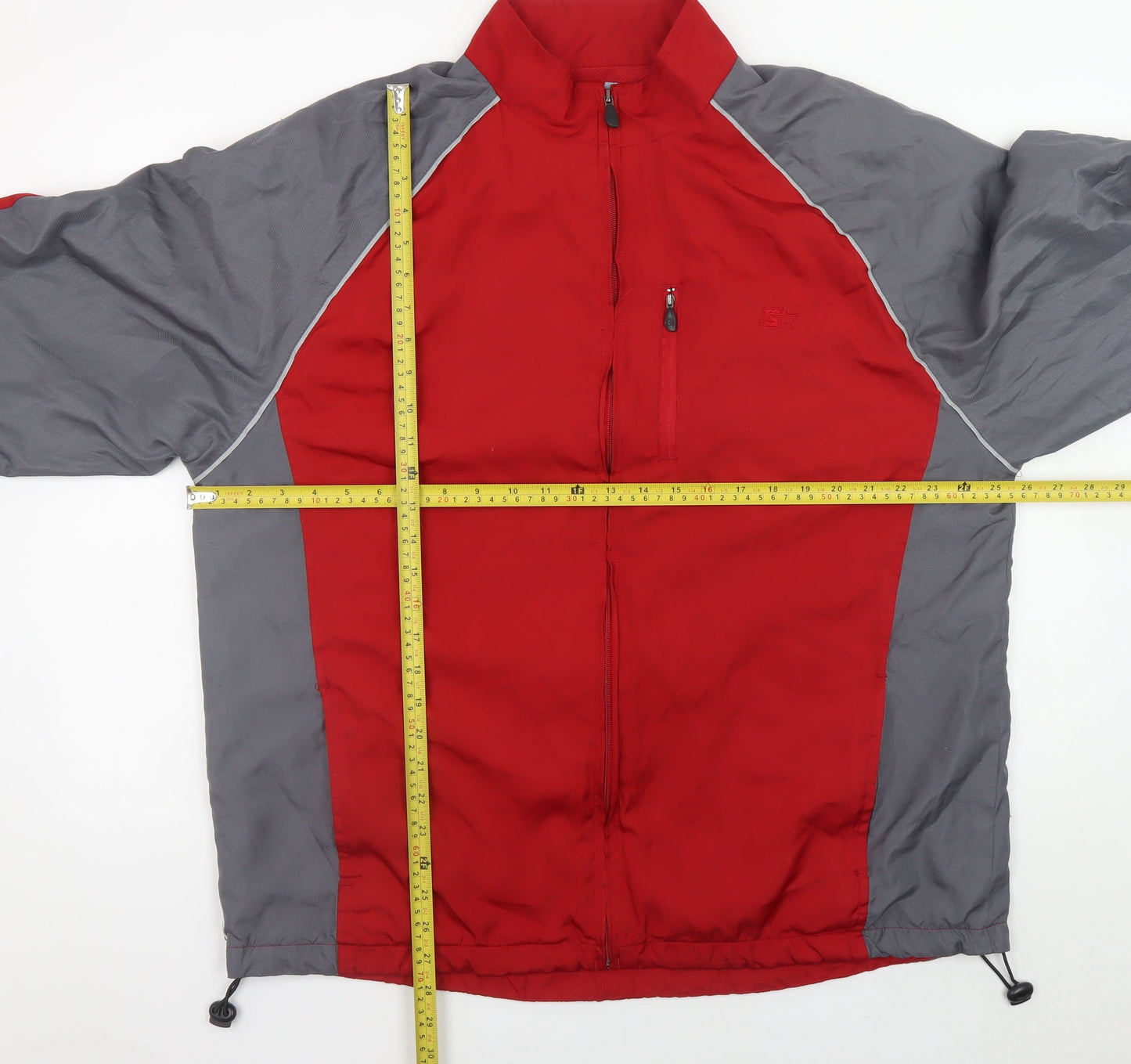 Starter Men's Red Grey Full Zip Sports Jacket Size L Regular Fit