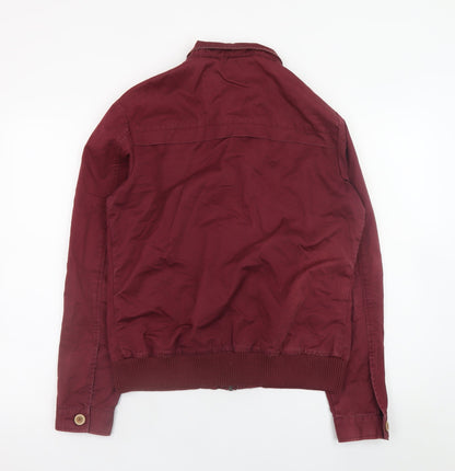 River Island Men's Red Bomber Jacket Size S Cotton Casual