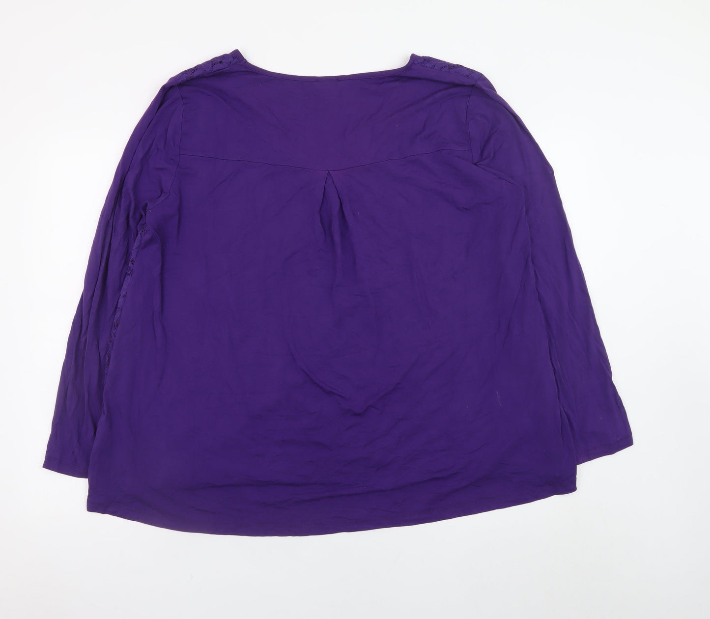 Together Women’s Purple Lace Tunic Blouse Long Sleeve XL