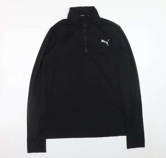 Puma Men's Black Medium 1/4 Zip Running Training Jacket