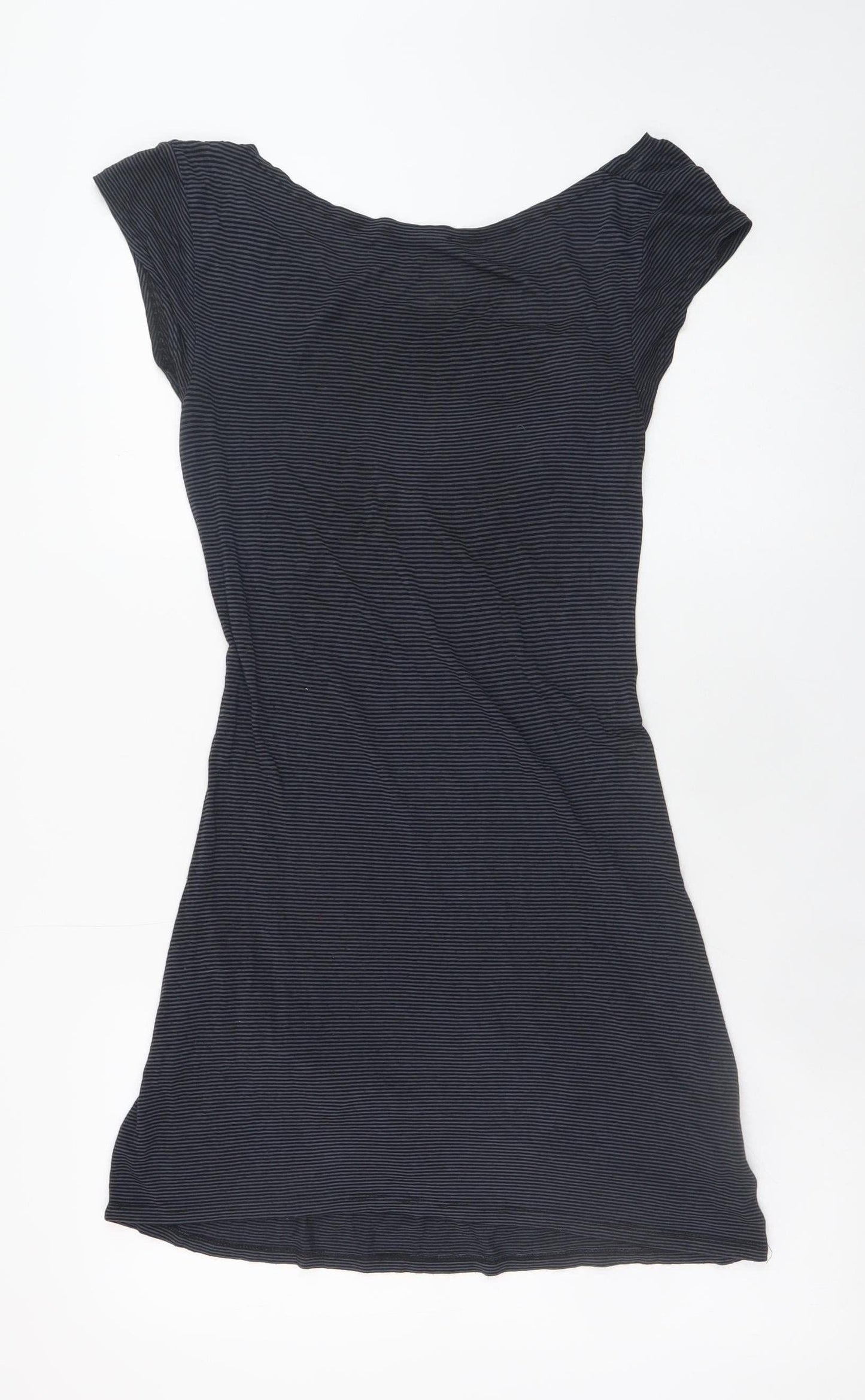 Promod Women Black Striped Bodycon Short Dress Size 8
