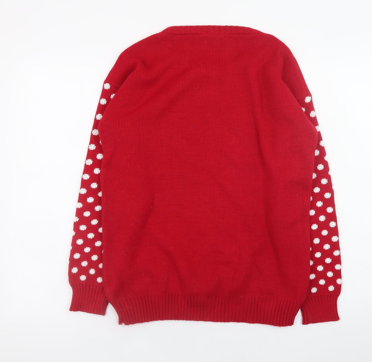 Boohoo Women's Red Christmas Pullover Jumper S Crew Neck
