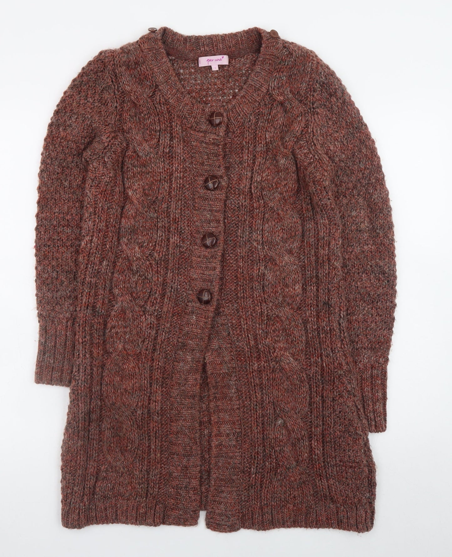 Marks and Spencer Per Una Women’s Brown Chunky Knit Long Cardigan S