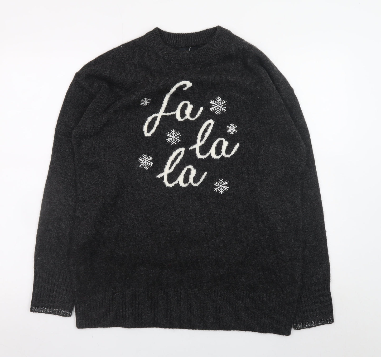 New Look Women's Black Christmas Pullover Jumper Size S