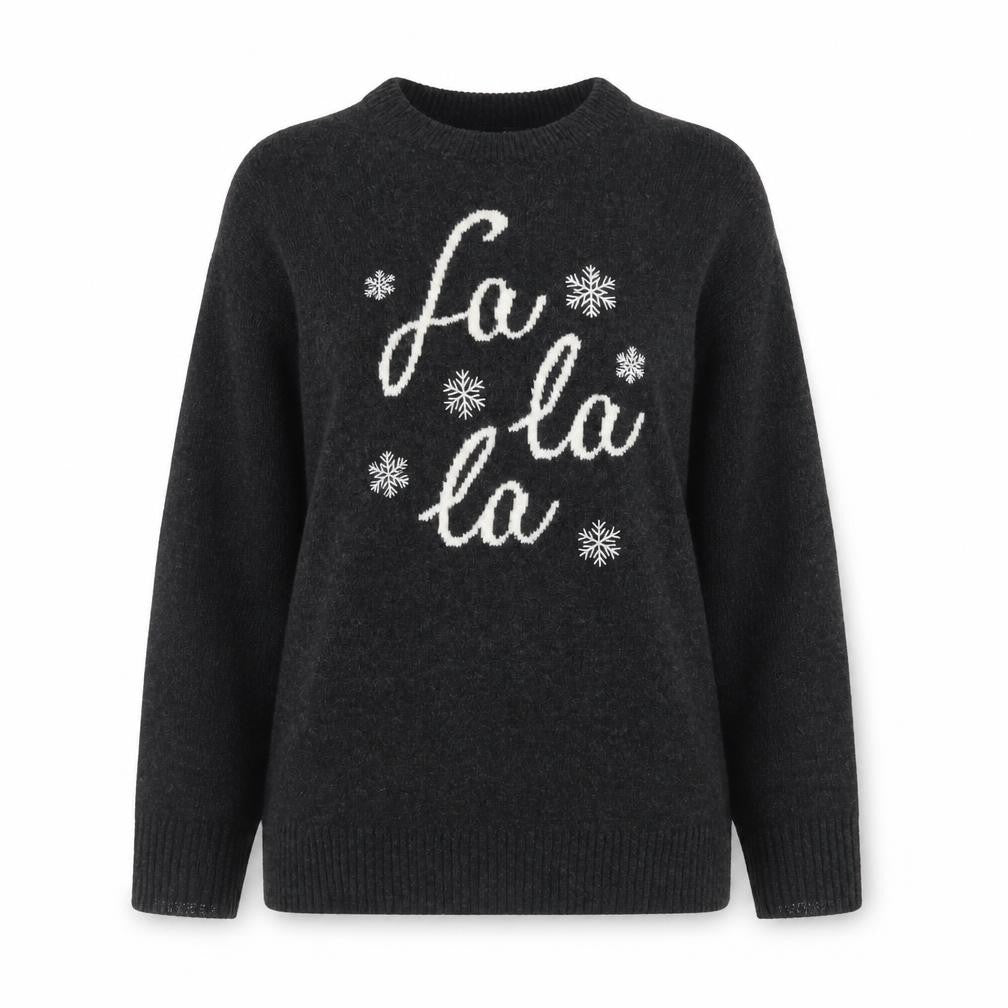 New Look Women's Black Christmas Pullover Jumper Size S