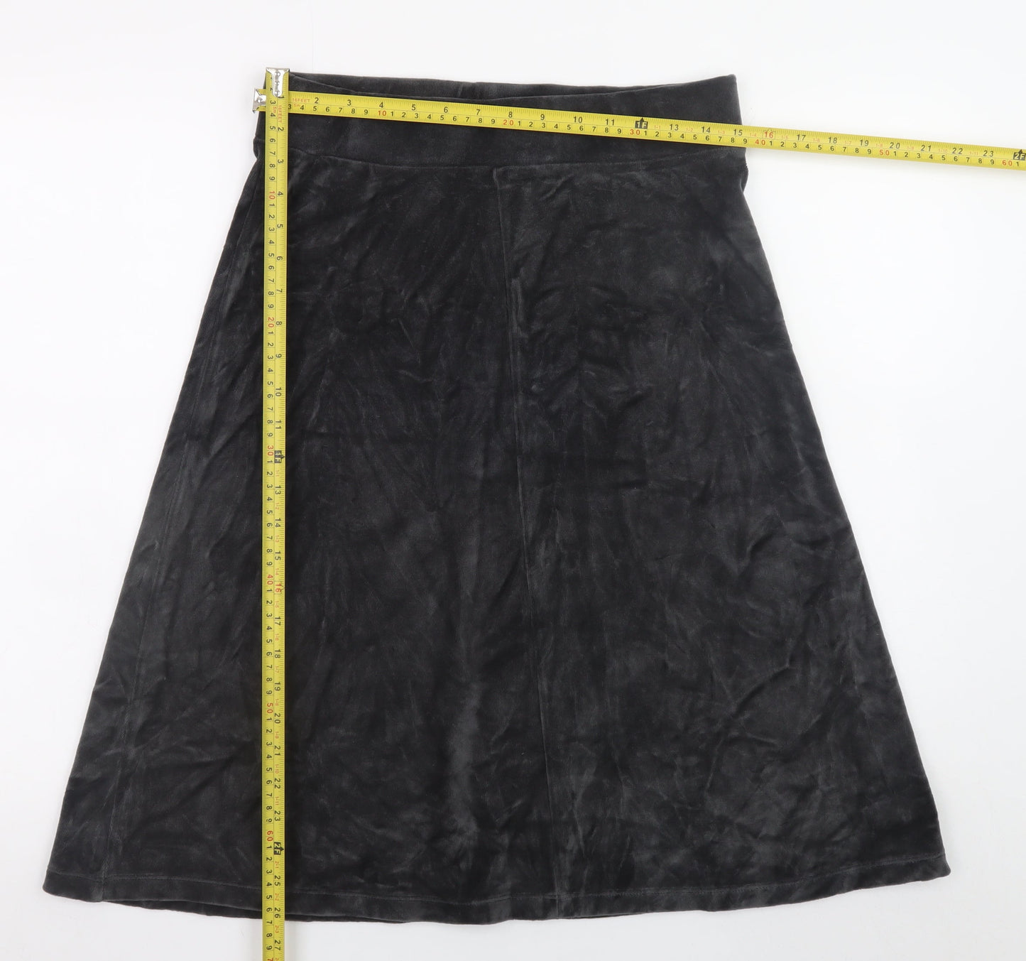 Mantaray Womens Black Suede A-Line Knee Length Skirt Size 10