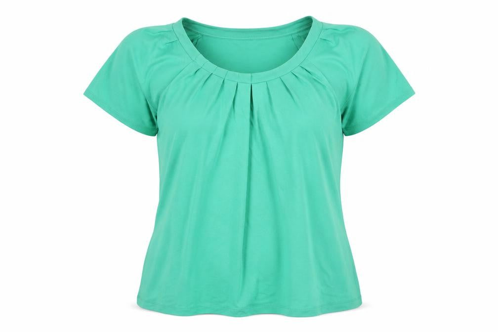 Marks & Spencer Women’s Green Size 8 Basic Short Sleeve Stretch T-Shirt